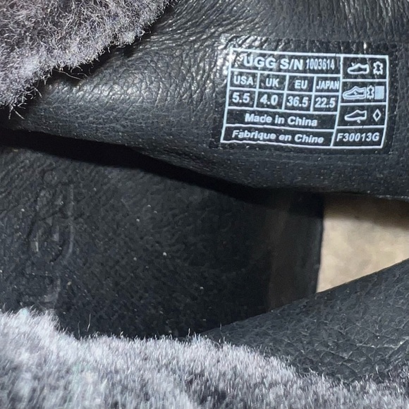 UGG Dandylion II Black Suede Shearling Bootie size 5.5 - Picture 8 of 8